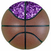 Donker paarse glitter sparkle bling Monogram naam Basketbal (Rechts)