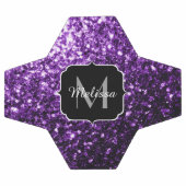 Donker paarse glitter sparkle bling Monogram naam Voetbal (Enkel)