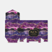 Donker Paarse gouden pailletten Agaat Verjaardag D Bedankdoosjes (Uitgevouwen)