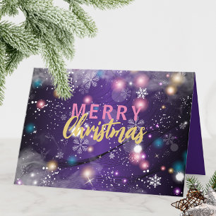 Donker Paarse Hemelse Melkweg Vrolijk Kerstfeest Feestdagen Kaart