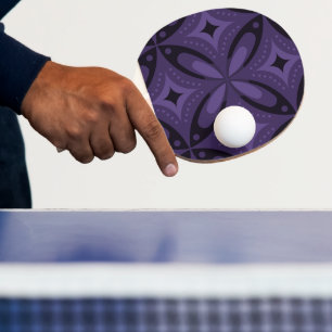 Donker Paarse Kleur Retro Patroon Tafeltennisbatje