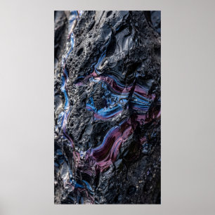 Donker Paarse Mineraal Abstracte Poster