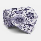 Donker paarse paisley op bord grijs stropdas (Opgerold)