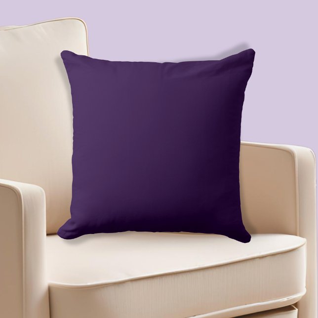 Donker Paarse Uni-kleurige Violet Kussen (Dark Purple Uni-colored Violet Throw Pillow)