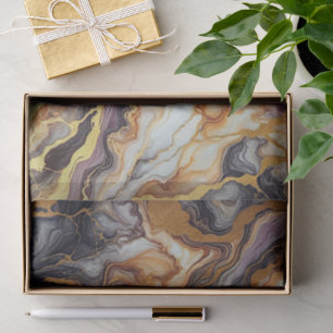 Donker Paarse Zwart Grijs Wit Goud Marmeren Patroo Tissuepapier