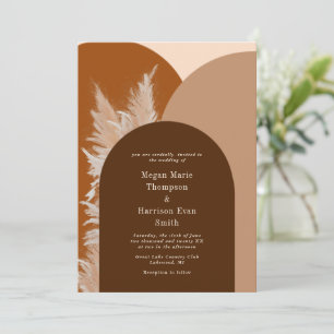 Donker Pampass gras en Arches Wedding Invitation Kaart