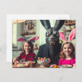 Donker Pasen Zwart Konijn Horror Briefkaart (Voorkant / Achterkant)