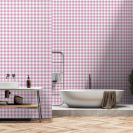 Donker Pastel Roze Geruit Groen Buffalo Plaid Behang