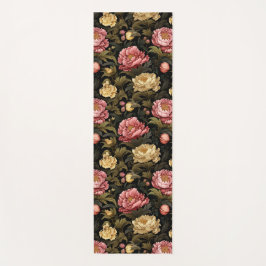 Donker  pioen Bloemen Patroon Yogamat