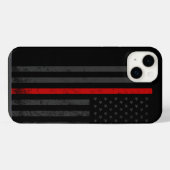 Donker & Robuust | Brandweerman Rode Lijn Vlag iPhone Hoesje (Achterkant horizontaal)