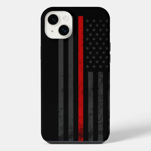 Donker & Robuust | Brandweerman Rode Lijn Vlag iPhone Hoesje (Achterkant)