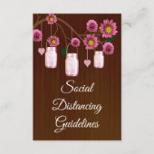 Donker roestkleurig roze bloemmotief metselwerkpot informatiekaartje (Voorkant)