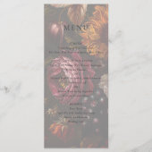 Donker Romantisch Barok Bloemen Schilderij Huwelij Menu (Voorkant)