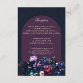 Donker Romantisch Moody Bloemen Mauve Trouwdetails Informatiekaartje (Voorkant)