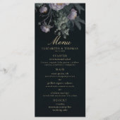 Donker Romantisch Moody Bloemen pioenenbruiloft Menu (Voorkant)