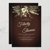 Donker Romantische Herfst Bloemen Ouderdom Bruin H Kaart (Voorkant / Achterkant)