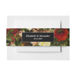 Donker romantische humeurige elegante bloemen brui uitnodigingen wikkel