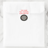 donker ronde sticker (Tas)