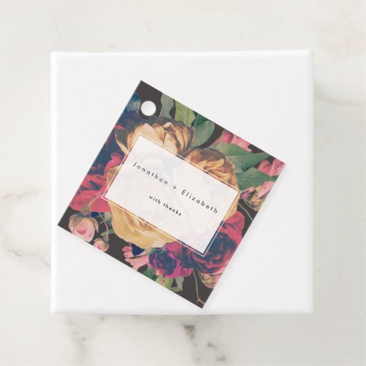 Donker Roos Botanische Fete Bedankjes Labels (In situ)