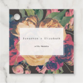 Donker Roos Botanische Fete Bedankjes Labels (Voorkant)