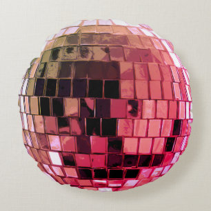 Donker Roze Disco Disco Bal Rond Kussen