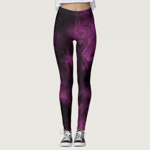 Donker Roze Gerookt Marmer Leggings