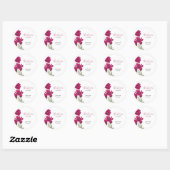 Donker Roze Kosmos Bloemen Dank u Verjaardag Ronde Sticker (Vel)