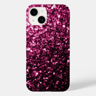 Donker roze namaak glanzende glitter vonken Case-Mate iPhone 14 hoesje