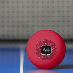 Donker roze rood magenta nepschittertjes Monogram Pingpongballen