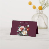 Donker roze witte rode rozen bloemenbruiloft (Achterkant)