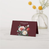 Donker roze witte rode rozen bloemenbruiloft (Achterkant)