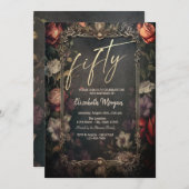  Donker Rozen Gotisch 50e Verjaardag Kaart (Voorkant / Achterkant)