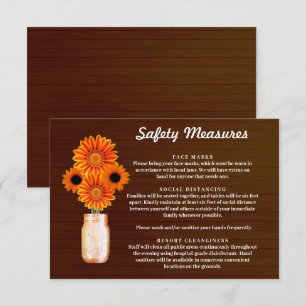 Donker Rustiek Sinaasappel Bloemen Mason Jar Veili Informatiekaartje