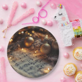 Donker Rustieke Kerst Musical Notes Papieren Bordje (Feest)