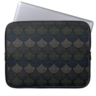 Donker Schaalrand Draak Schubpatroon Laptop Sleeve