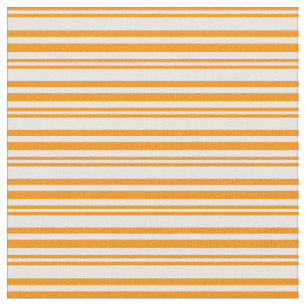 Donker Sinaasappel & Mint Cream Stripes Stof