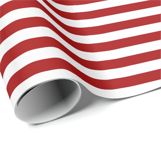 Donker Snoep Appelrood en witte strepen Cadeaupapier (Rol Hoek)