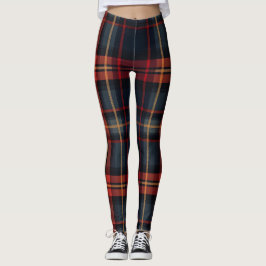 Donker tartanpatroon leggings