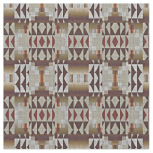 Donker Taupe Rood Bruin Tan Grijs Beige Tribal Art Stof