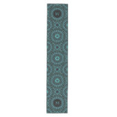 Donker Teal Mandala Monogram Medium Tafelloper (Voorkant)