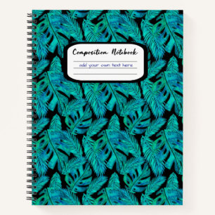 Donker Tropisch Monstera Bladpatroon Samenstelling Notitieboek