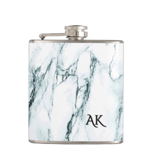 Donker turquoise adermarmer monogram heupfles