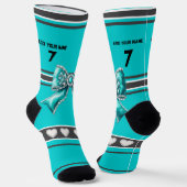 Donker Turquoise Boog - Naambordje Soks Sokken (Gebogen)