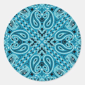 Donker Turquoise Paisley Western Bandana Sjaal Pri Ronde Sticker