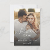 Donker Verbleekte Foto & Script Trouwen Save The Date (Voorkant)