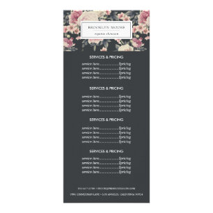 Donker Vintage Bloemen Logo   Prijzen Diensten Reclamekaart