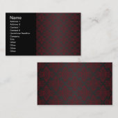 Donker zwart en rood Damask Visitekaartje (Voorkant / Achterkant)