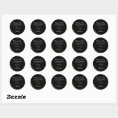Donker Zwart Goud Elegant Wit Script Bedankt Ronde Sticker (Vel)