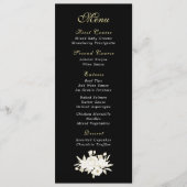 Donker Zwart Goud Wit Script Elegante Bloemen Programma (Voorkant)