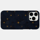 Donker Zwart Moddy Night Sky Gold Stars Case-Mate iPhone Case (Achterkant (horizontaal))